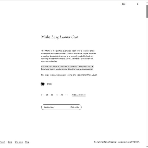 $1800 Nour Hammour Misha Leather Trench Coat Sz.34 - Picture 15 of 15